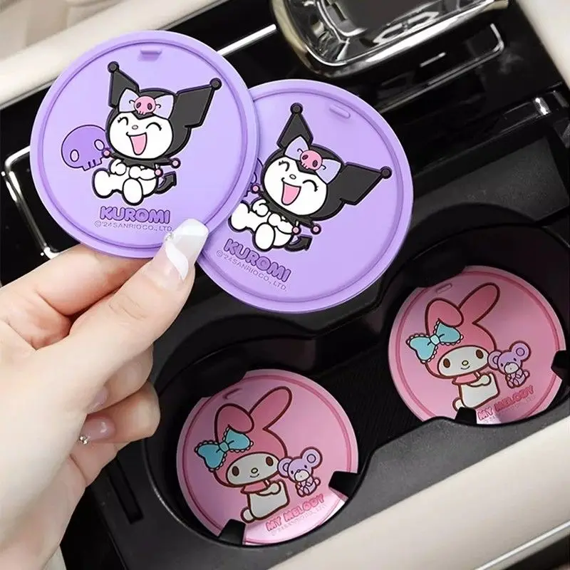 산리오 쿠로미 자동차 물컵 미끄럼 방지 매트 수납 탱크 - Kawaii Tech Accessories 리뷰 및 가격