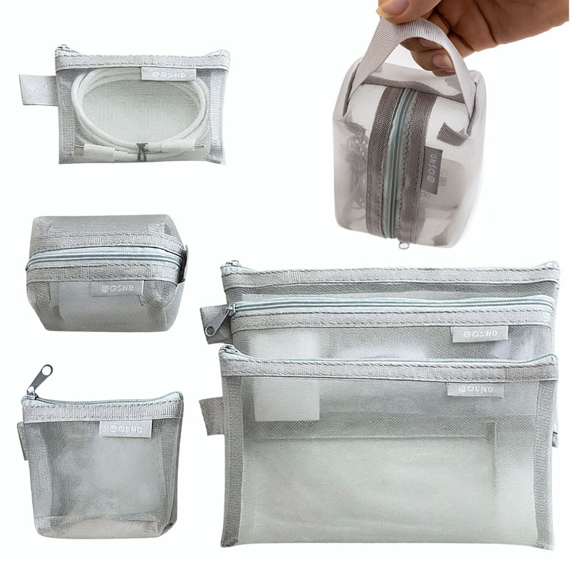 그레이 메쉬 정리 가방 – 여행, 화장품, 문구류, 전 - Tech Accessories Case 리뷰 및 가격