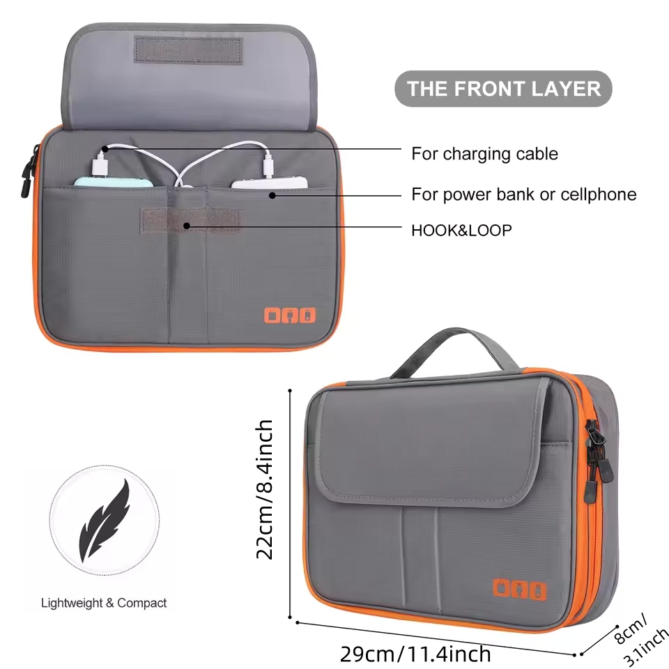 여행용 이중 레이어 디지털 수납 파우치 충전기 USB  - Tech Accessories Case 리뷰 및 가격
